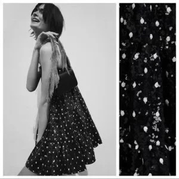 NWT Zara Sequin Polka Dots Mini Dress. Size XS - Picture 4 of 5